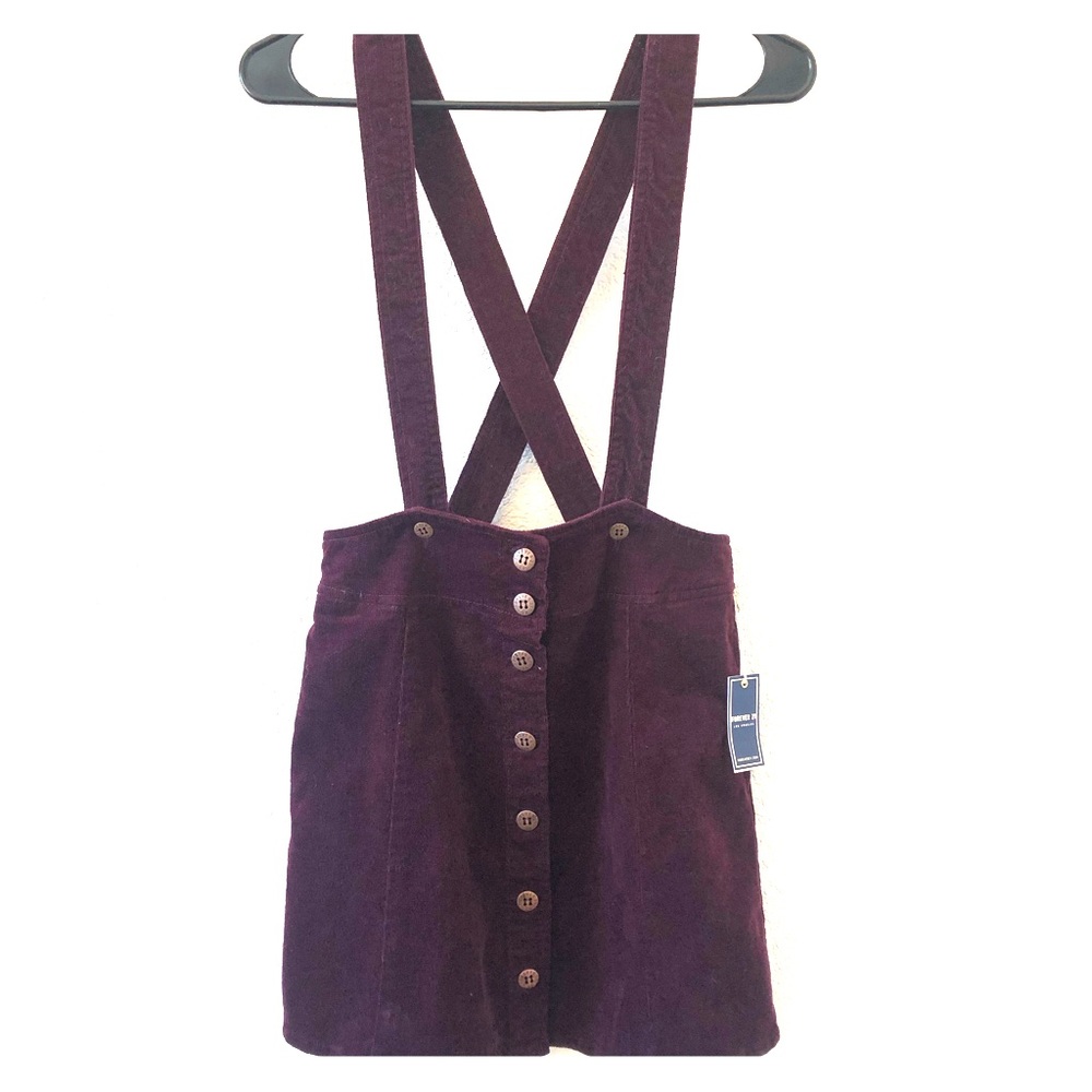 Corduroy Skirt with Suspenders